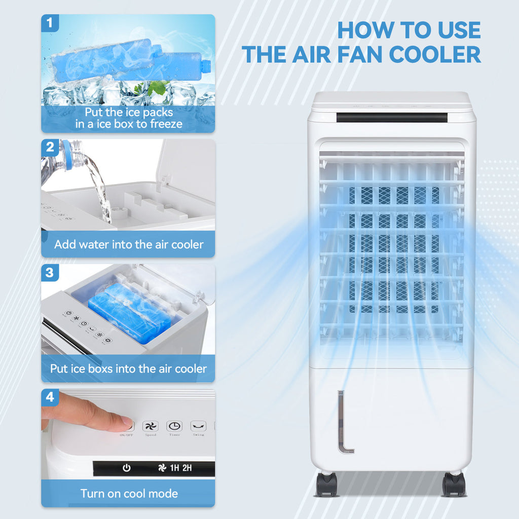 7L Air Cooler Fan 3 In 1 Portable Cooling Fan Conditioner Humidifier Remote Control