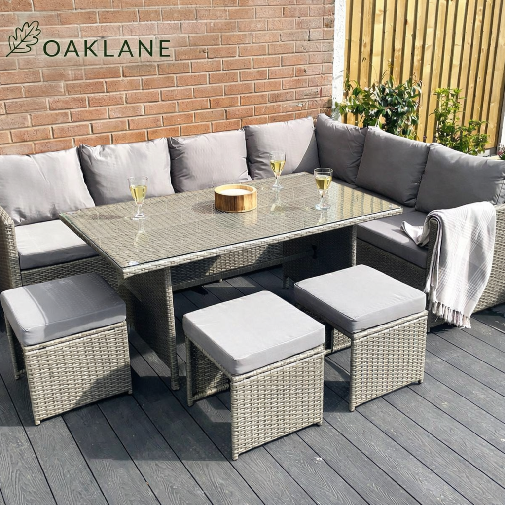 The Knutsford 9 Seat Corner Rattan Dining Set