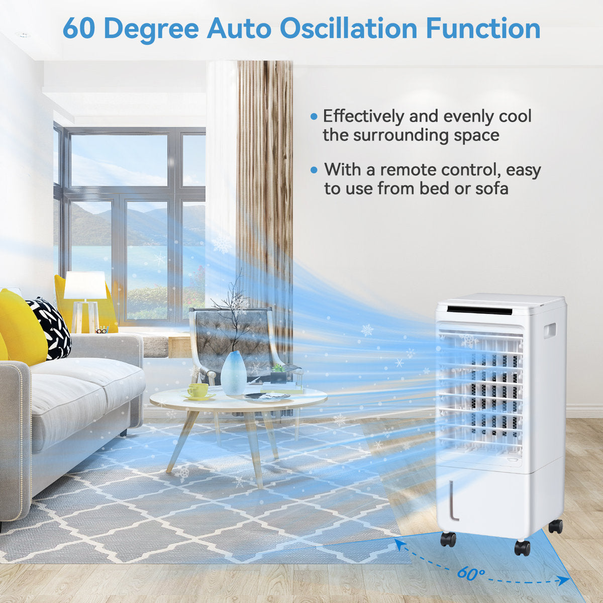 7L Air Cooler Fan 3 In 1 Portable Cooling Fan Conditioner Humidifier Remote Control