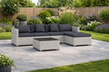 Oaklane 6-Piece Rattan Corner Sofa Set – Fully Customisable Outdoor Lounge - mixed grey