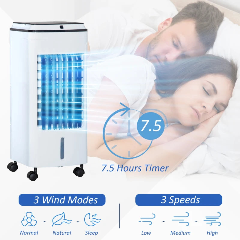 HOMCOM 3-in-1 Evaporative Air Cooler with 4L Water Tank, Portable Fan Cooler with Automatic Oscillation, Timer, Remote, White
Shipped by Aosom UK