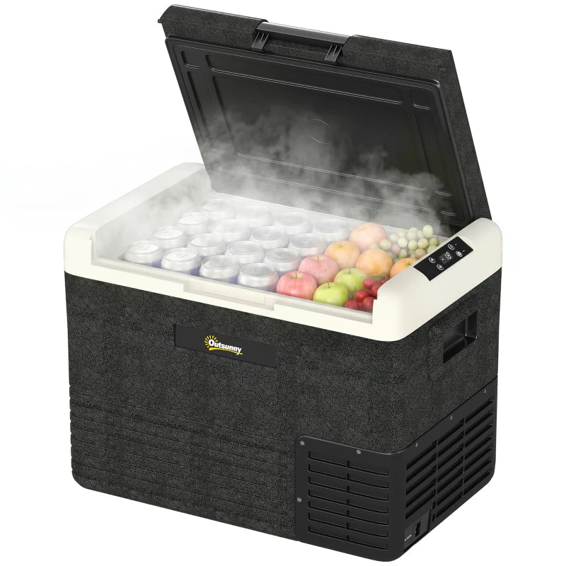 Outsunny 40L Portable Car Refrigerator - Grey and Black